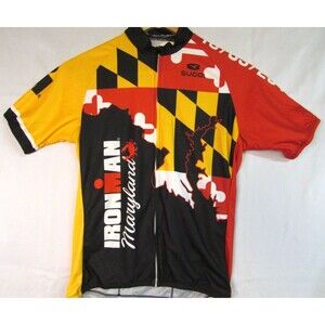 SUGOI Cycling Jersey Women's Small Full Zip Short Sleeve Pockets MD Flag